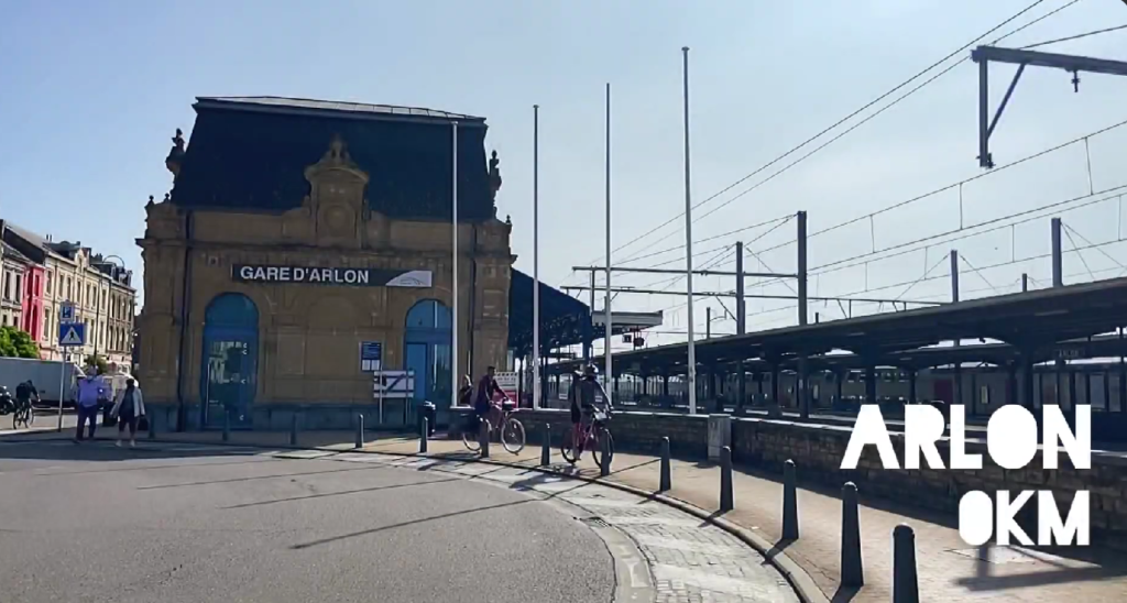 gare d'Arlon , départ de la traversée de la Belgique à Vélo